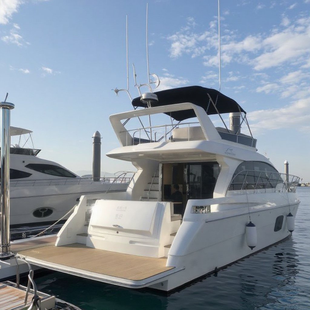 YCME-52 the 52ft Flybridge Luxury Yacht Has a Hull Made of Fiberglass and Is Equipped with Cummins diesel Engines Inside.